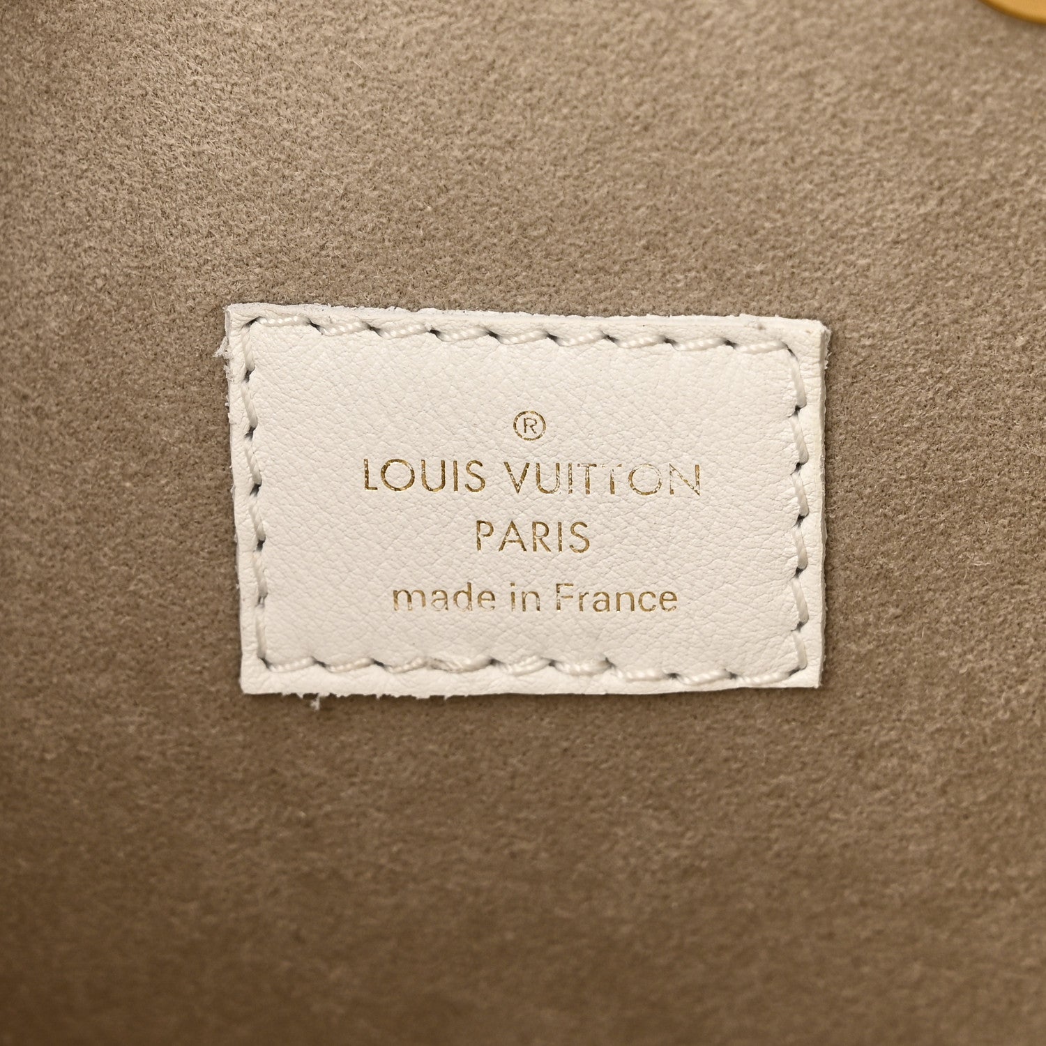 Louis Vuitton Calfskin Monogram Cutout Petit Noe White 6 of 9