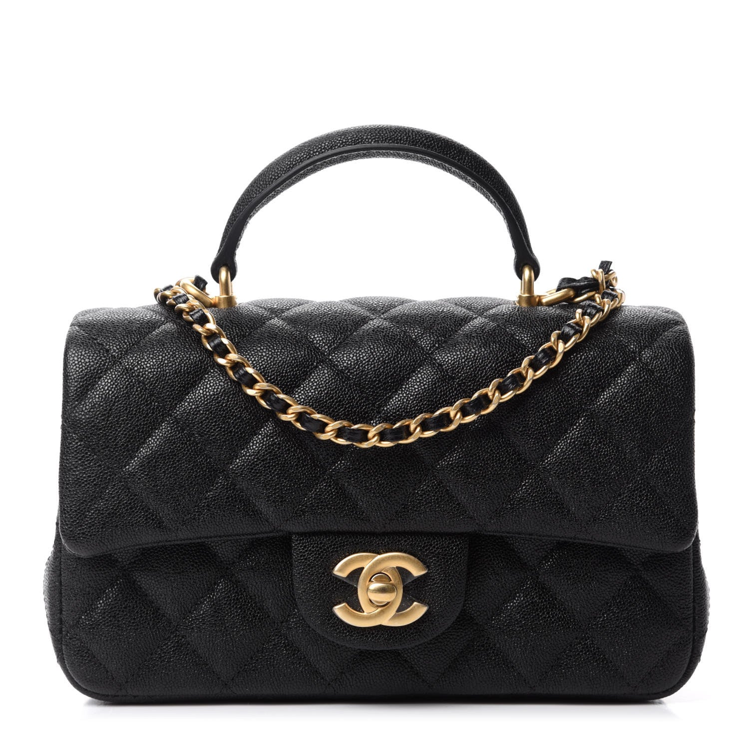 Chanel Caviar Quilted Mini Top Handle Rectangular Flap Black 1 of 10