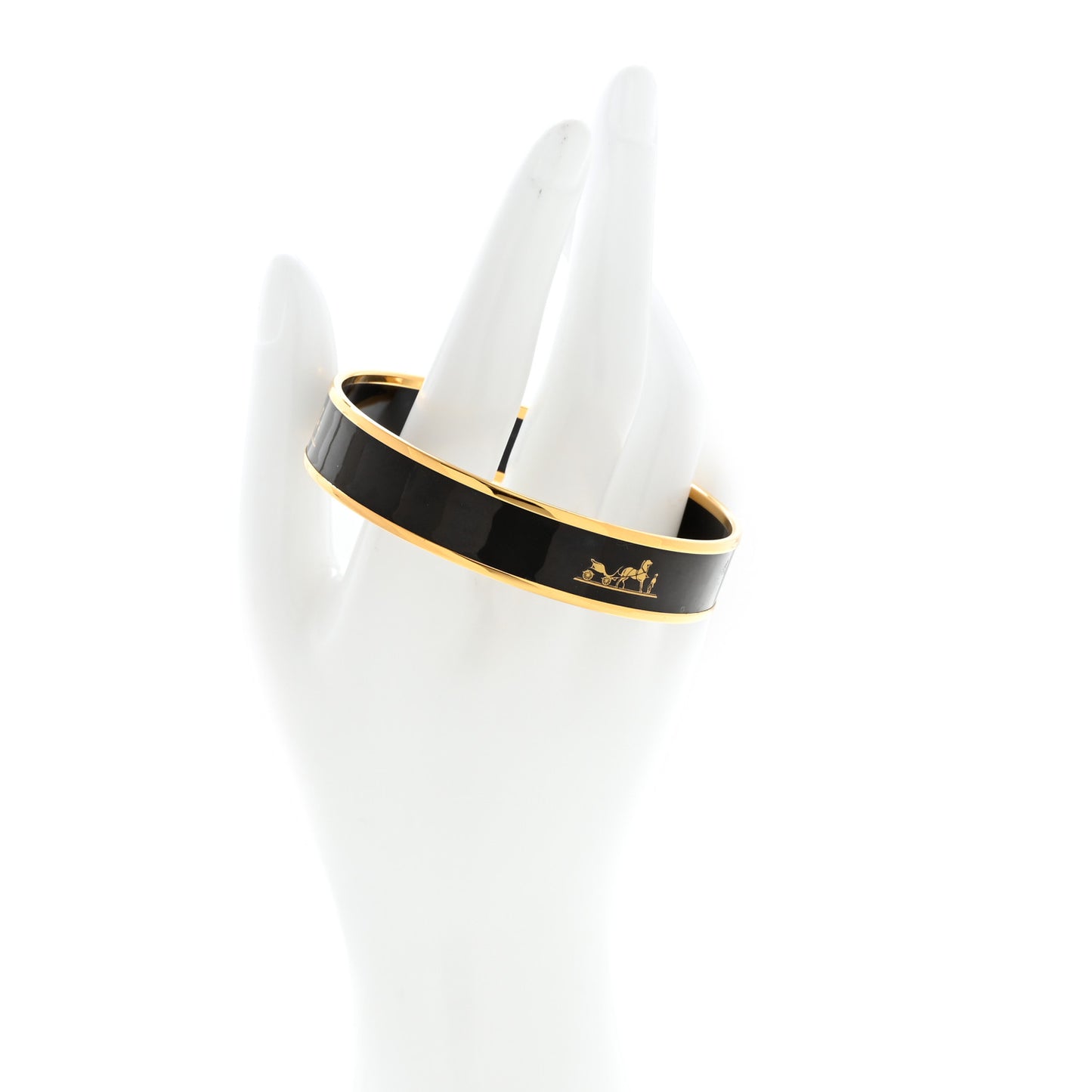 Enamel Printed Narrow Caleche Bracelet 70 Black