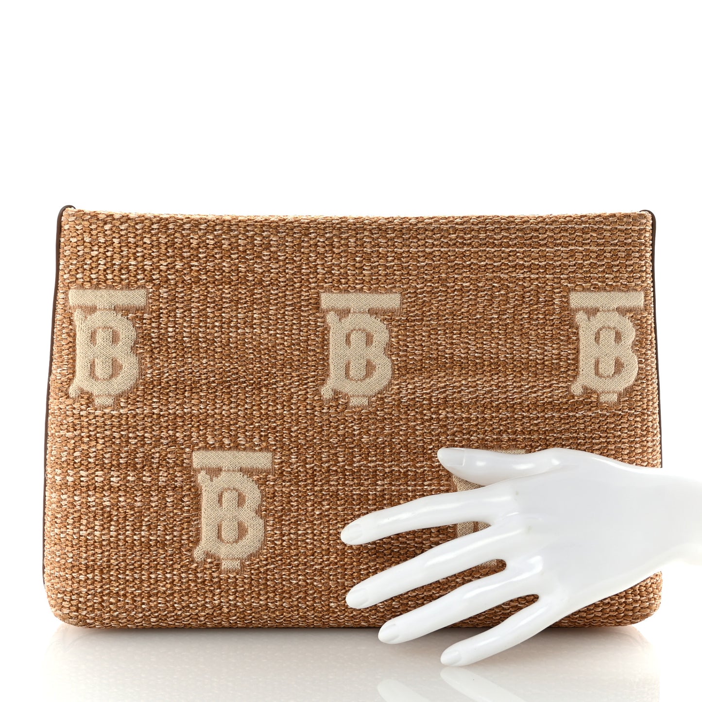 Raffia TB Duncan Pouch Natural Beige