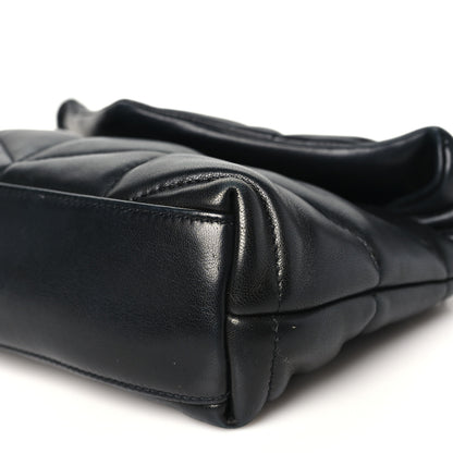 Saint Laurent Lambskin Quilted Toy Loulou Puffer Monogram Monochrome Chain Satchel Black 10 of 11