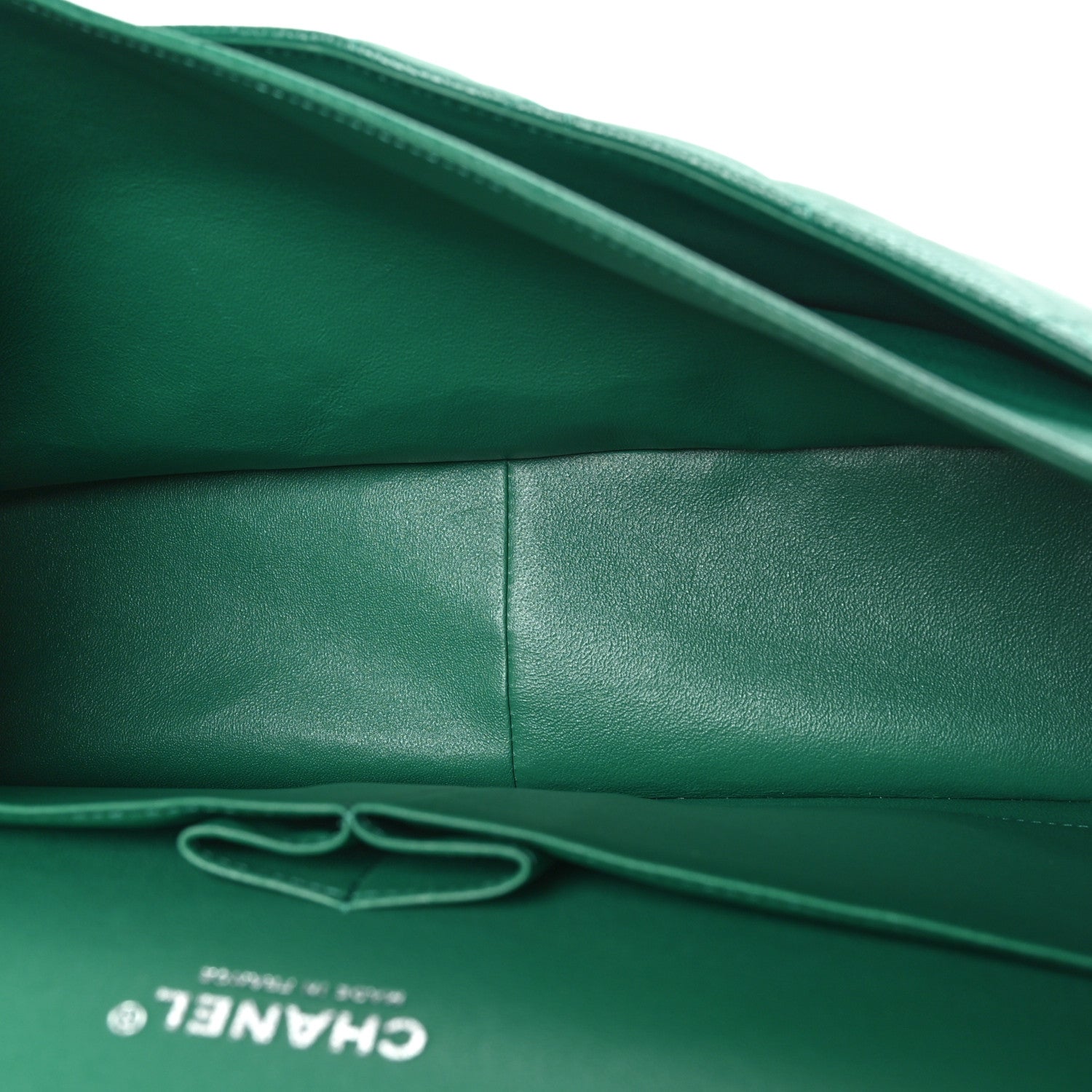 Chanel Caviar Quilted Jumbo Double Flap Green 5 of 10