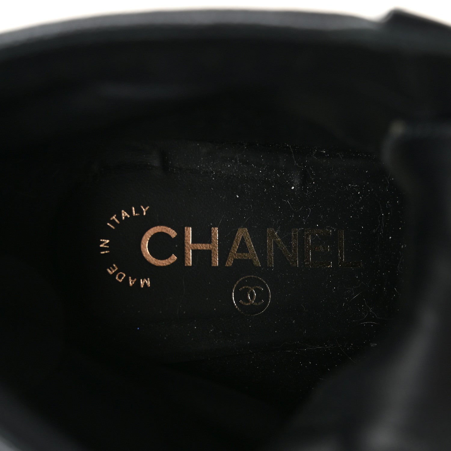 Chanel Pearly Calfskin Patent Calfskin Lace Up Combat Boots 37 Black 8 of 9