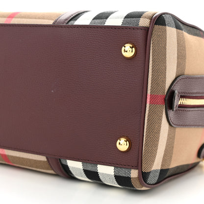 Burberry House Check Derby Calfskin Medium Alchester Bowling Bag Mahogany Red 10 of 14