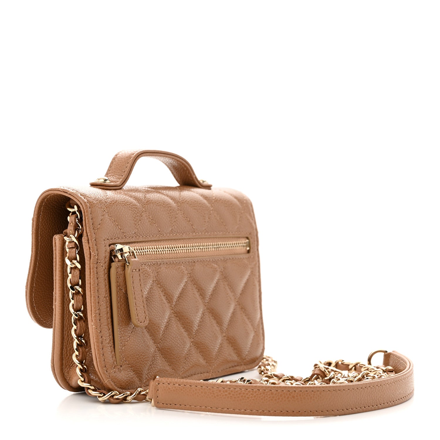 Chanel Caviar Quilted Business Affinity Clutch With Chain Flap Dark Beige 3 of 11