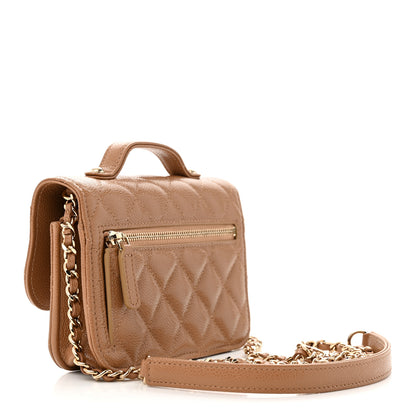 Chanel Caviar Quilted Business Affinity Clutch With Chain Flap Dark Beige 3 of 11