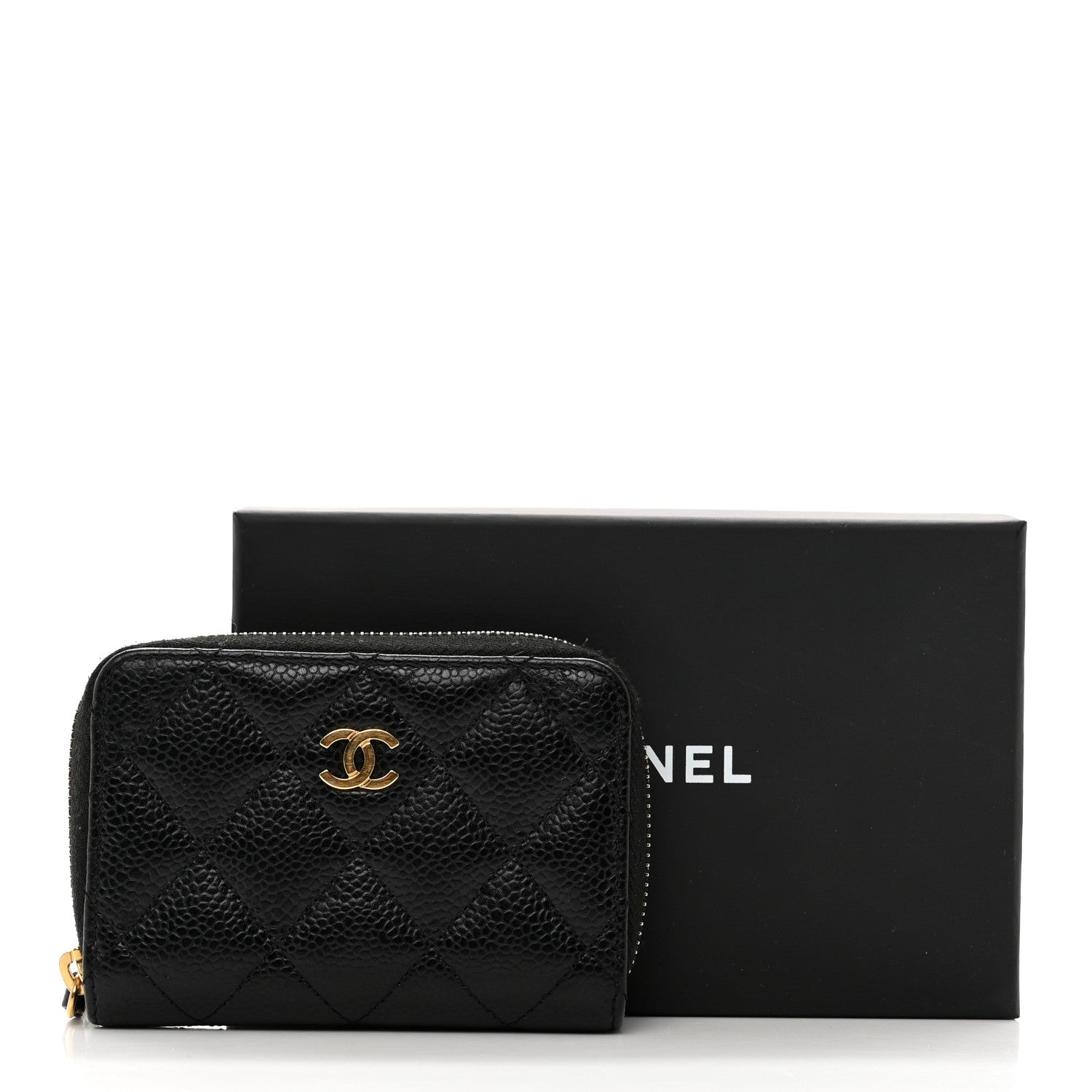 Chanel Caviar Quilted Zip Coin Purse Black 9 of 9