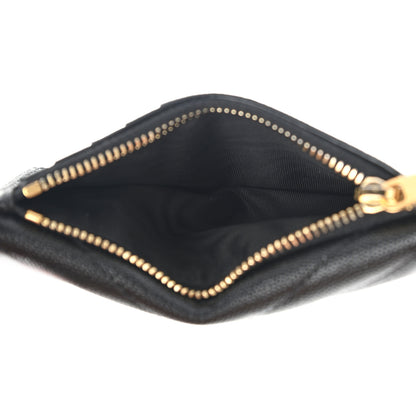 Saint Laurent Grain De Poudre Matelasse Chevron Monogram Compact Wallet Black 6 of 9