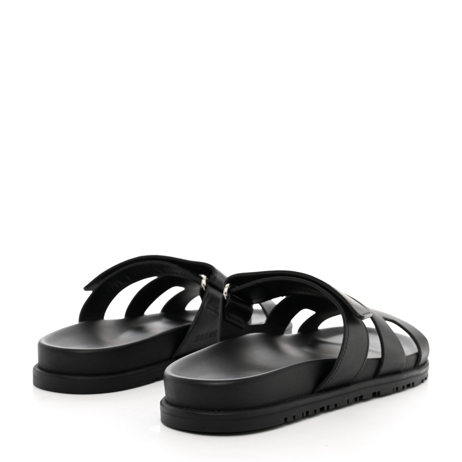 Hermes Calfskin Womens Chypre Sandals 40.5 Black 4 of 9
