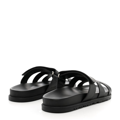 Hermes Calfskin Womens Chypre Sandals 40.5 Black 4 of 9