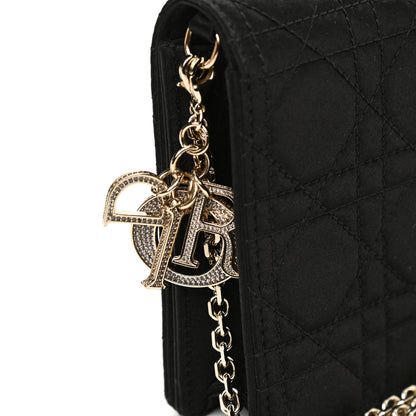 Christian Dior Satin Cannage Lady Dior Clutch Black 9 of 11