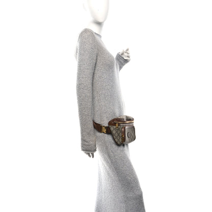 Gucci GG Supreme Monogram Textured Calfskin Retro Interlocking G Belt Bag Beige Ebony Brown Sugar 2 of 10