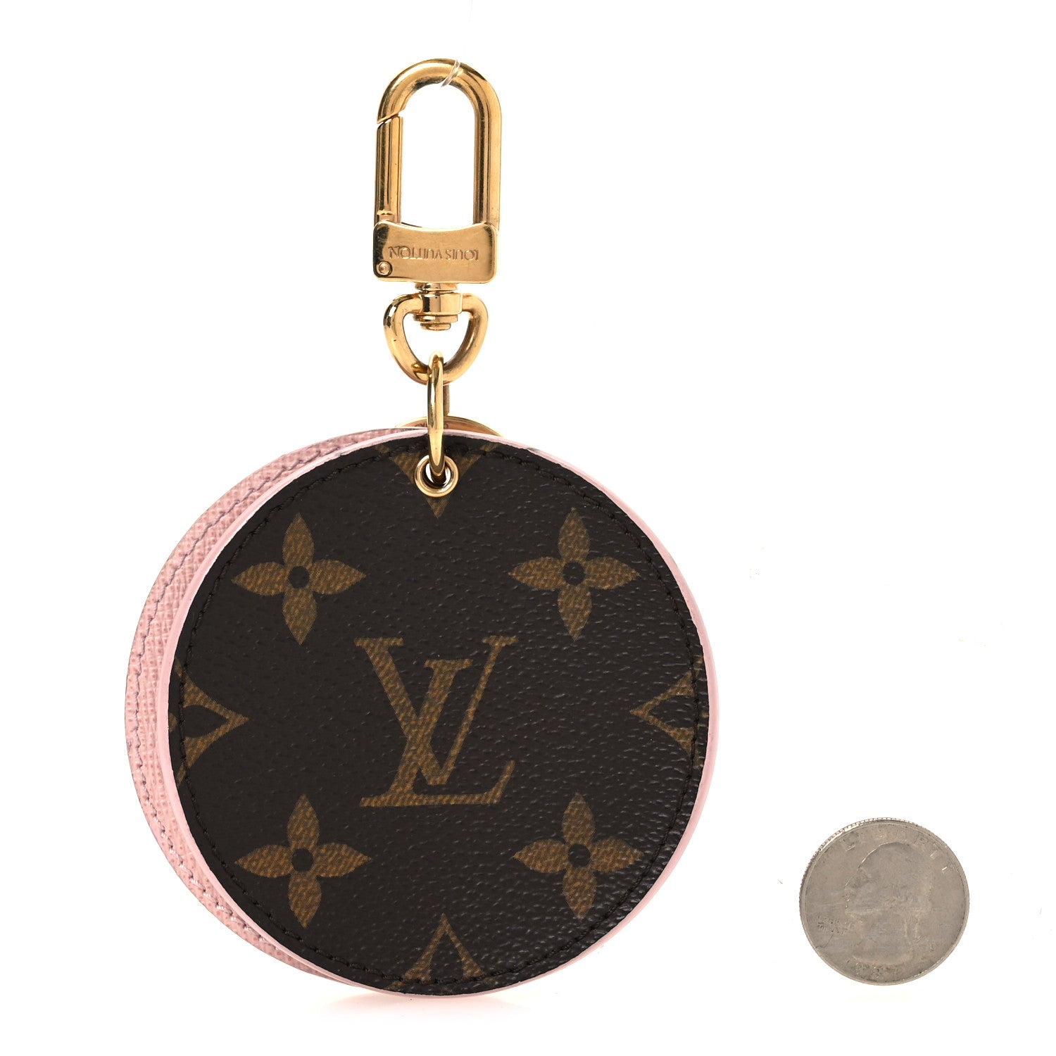Louis Vuitton Monogram LV Mirror Bag Charm Key Holder Rose Ballerine 2 of 6