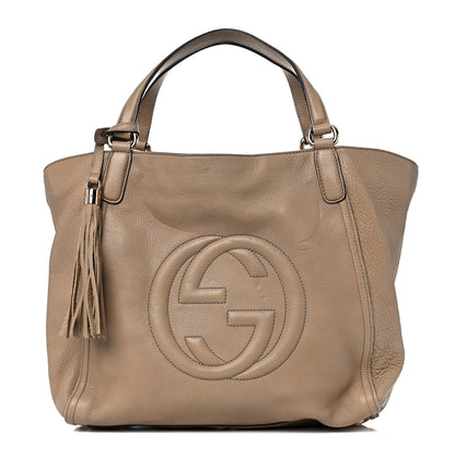 Gucci Pebbled Calfskin Medium Soho Shoulder Bag Camelia 1 of 12