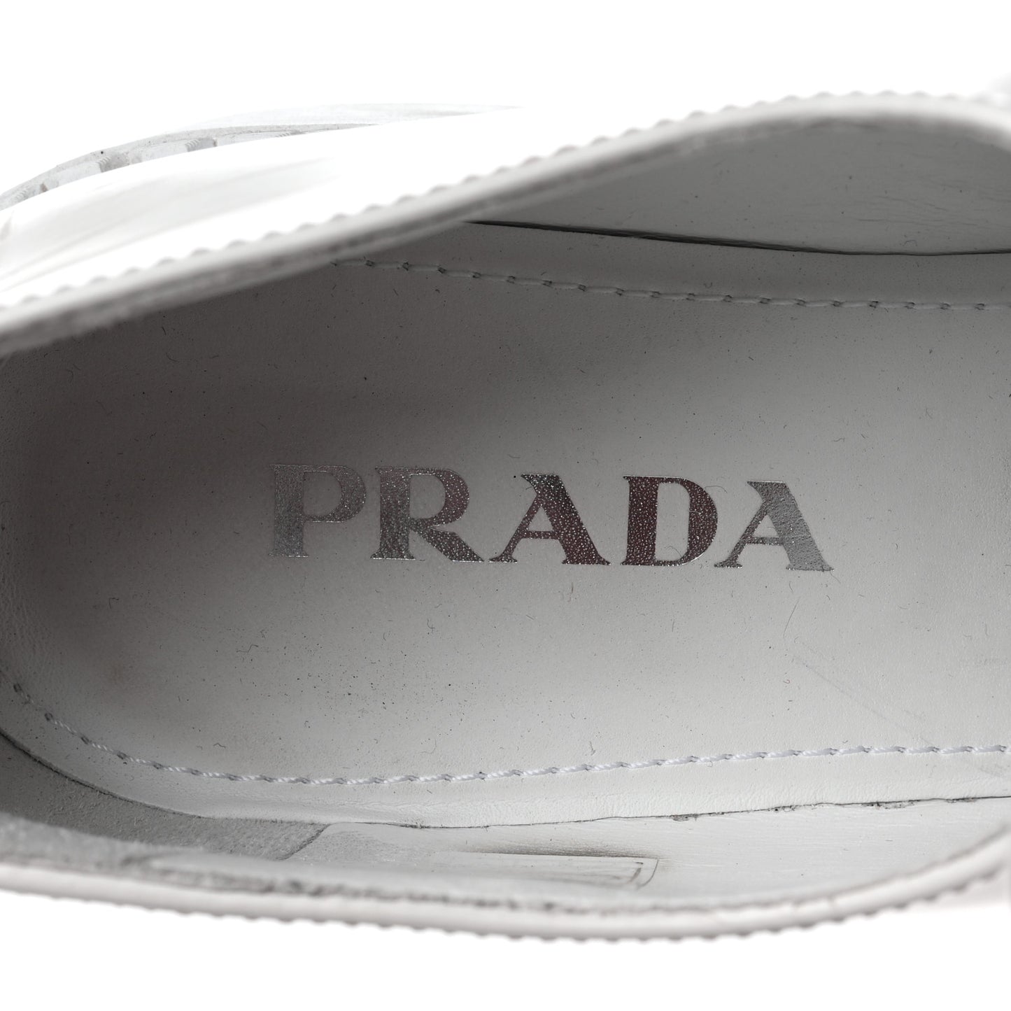 Spazzolato Metal Triangle Logo 50mm Loafers 38.5 White