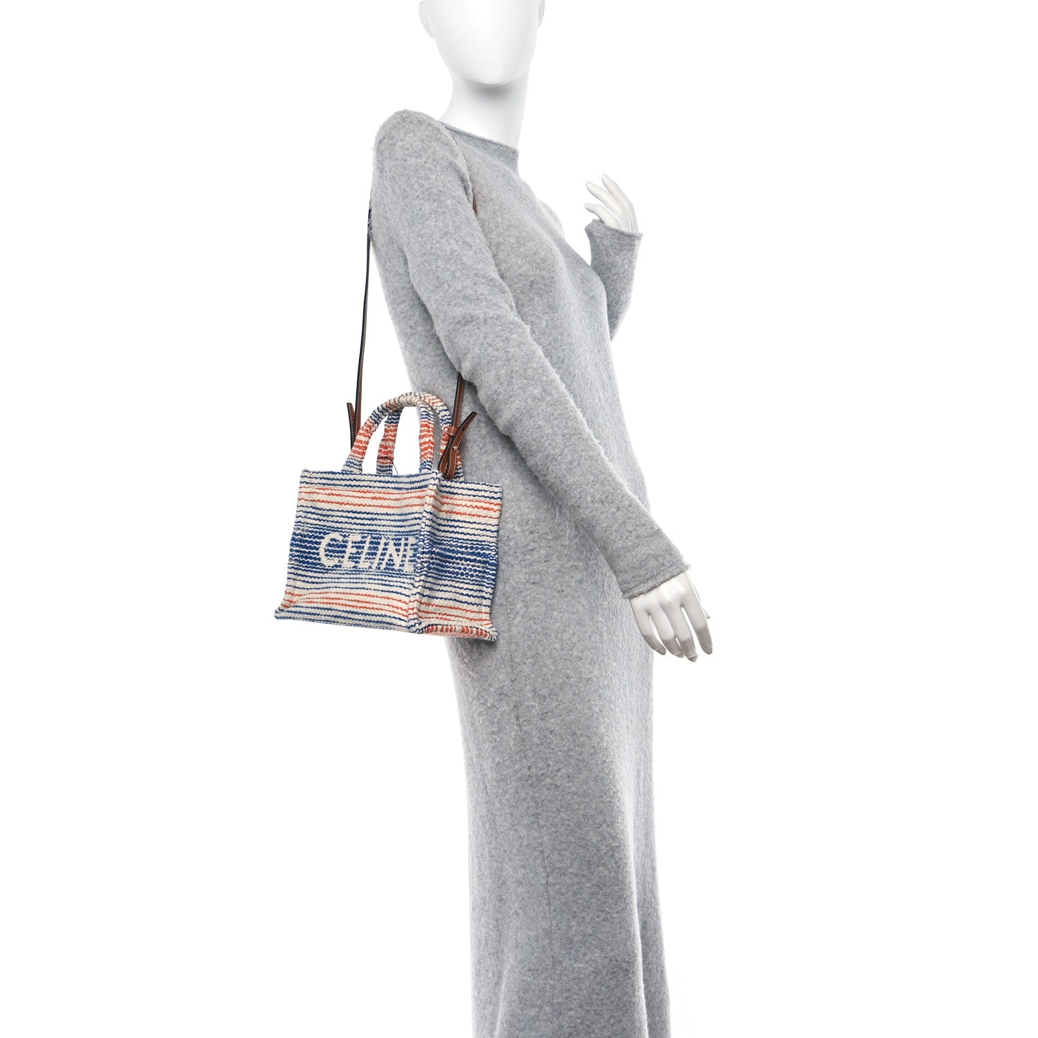 Celine Jacquard Striped Small Cabas Thais Multicolor 2 of 10