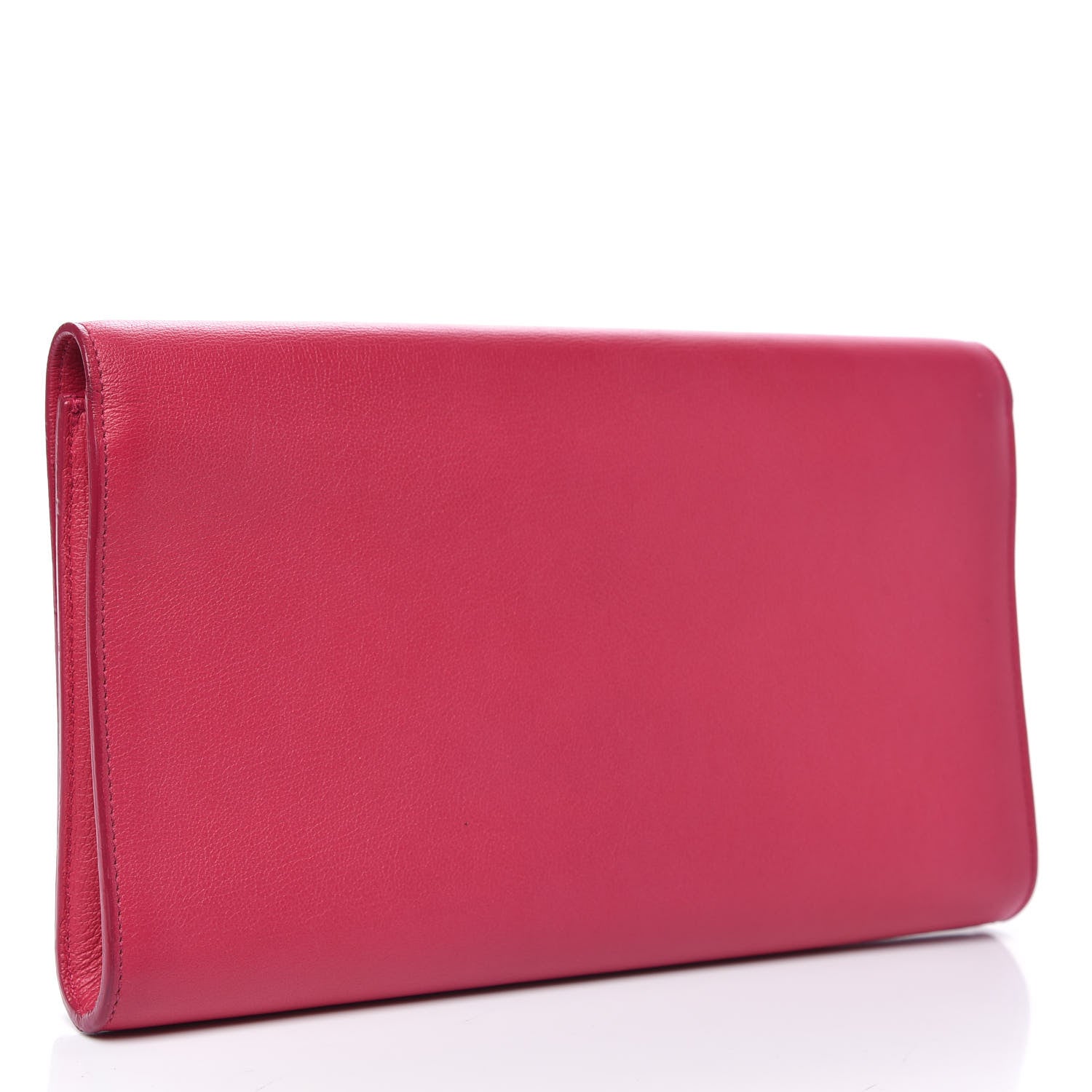 Saint Laurent Calfskin Monogram Large Belle De Jour Clutch Lipstick Fuchsia 3 of 11