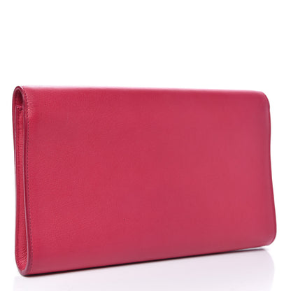 Saint Laurent Calfskin Monogram Large Belle De Jour Clutch Lipstick Fuchsia 3 of 11
