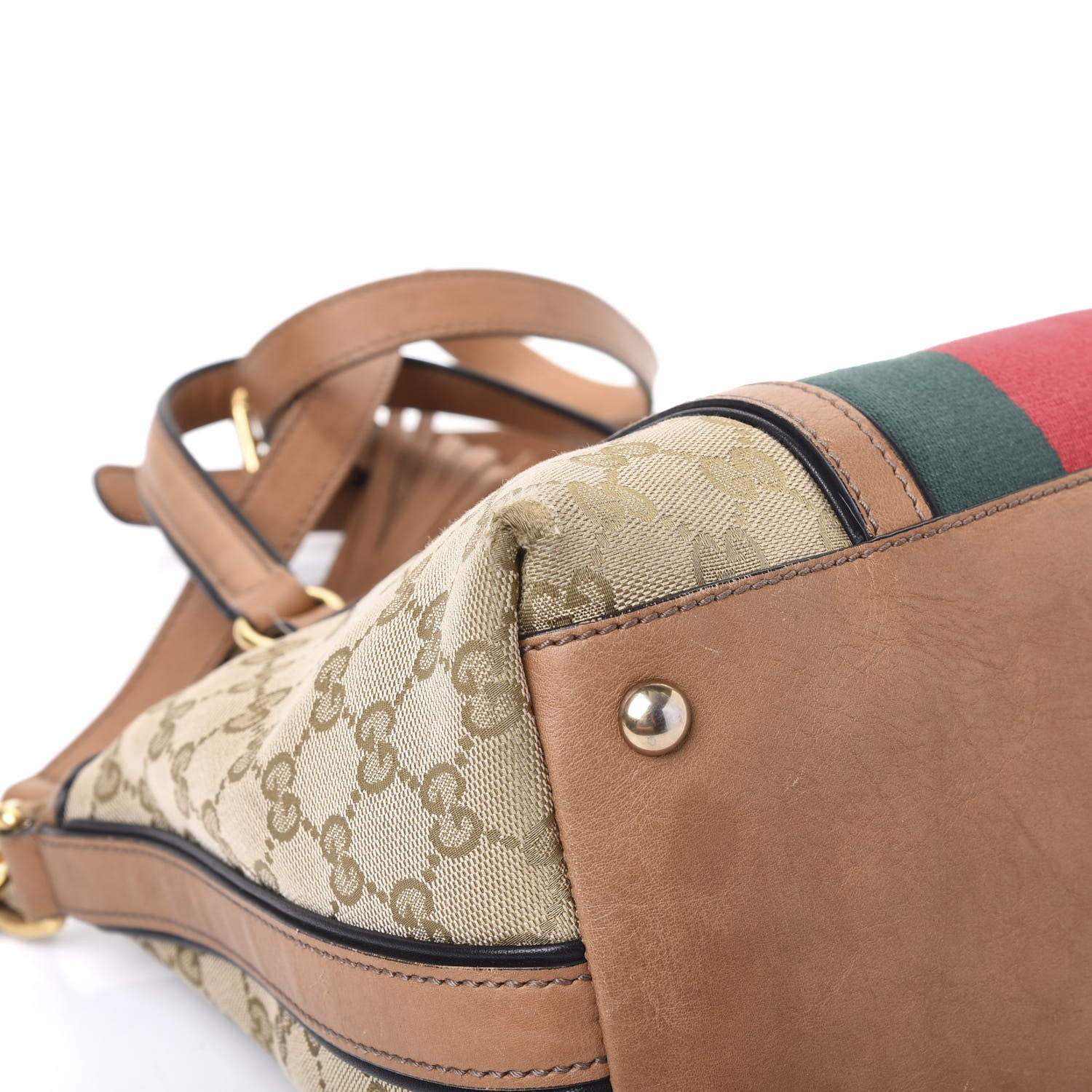 Gucci Monogram Web Rania Top Handle Bag Natural 7 of 16