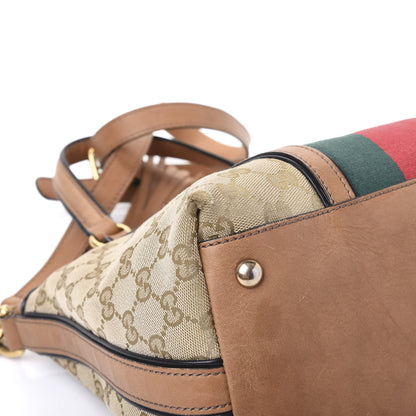 Gucci Monogram Web Rania Top Handle Bag Natural 7 of 16