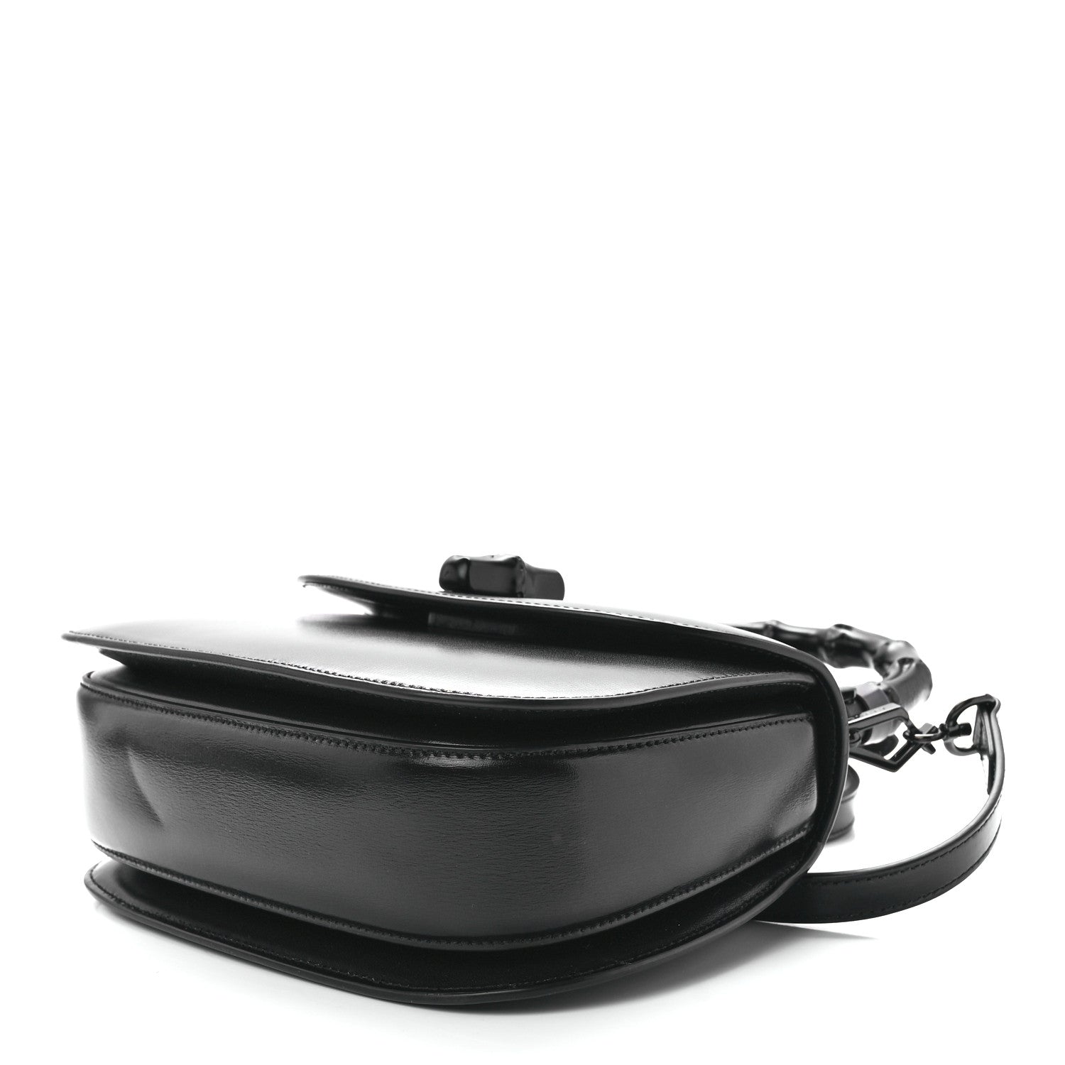 Gucci Boarded Dyana Lux Calfskin Web Monochrome Small Bamboo 1947 Top Handle Bag Black 11 of 13