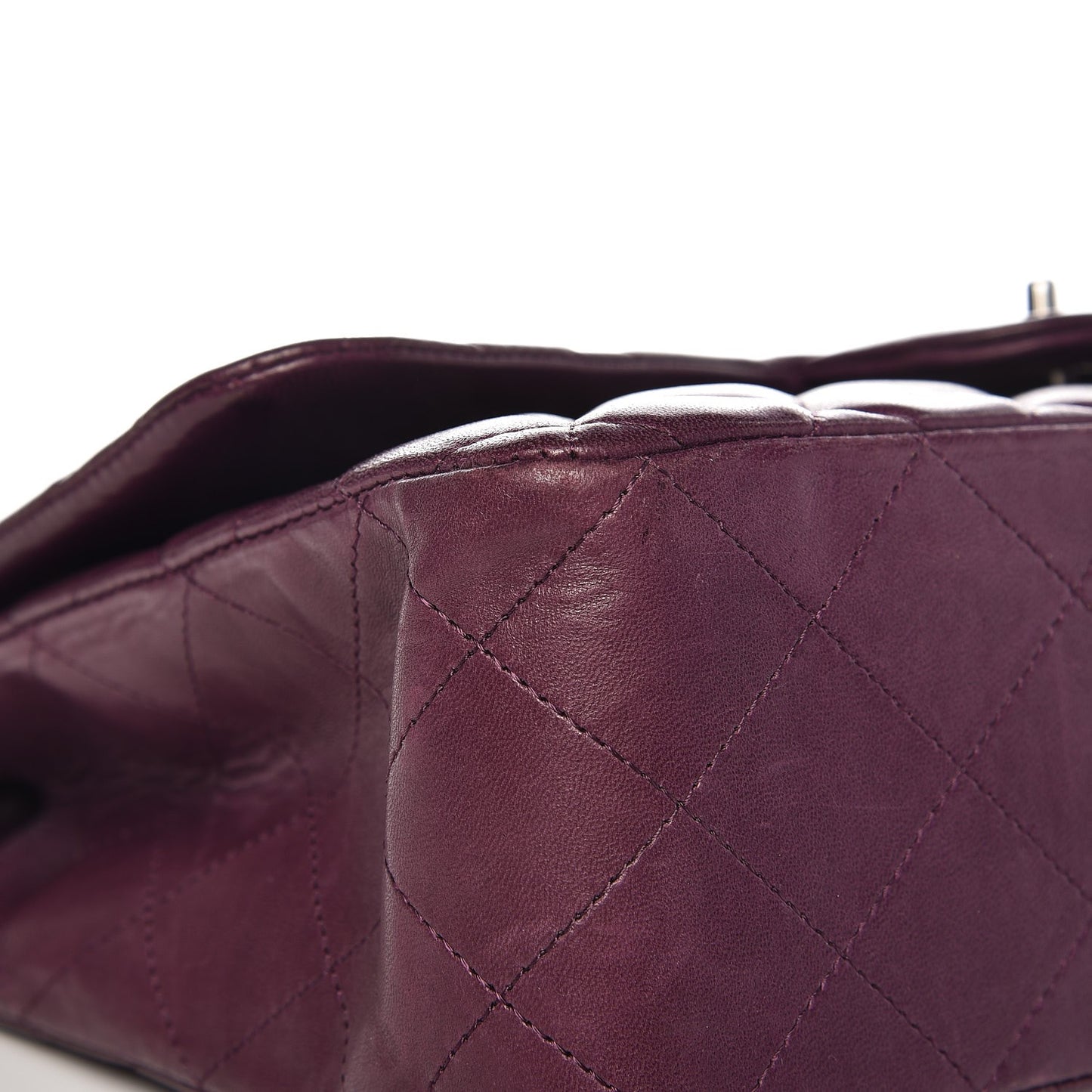 Lambskin Quilted Jumbo Single Flap Dark Violet
