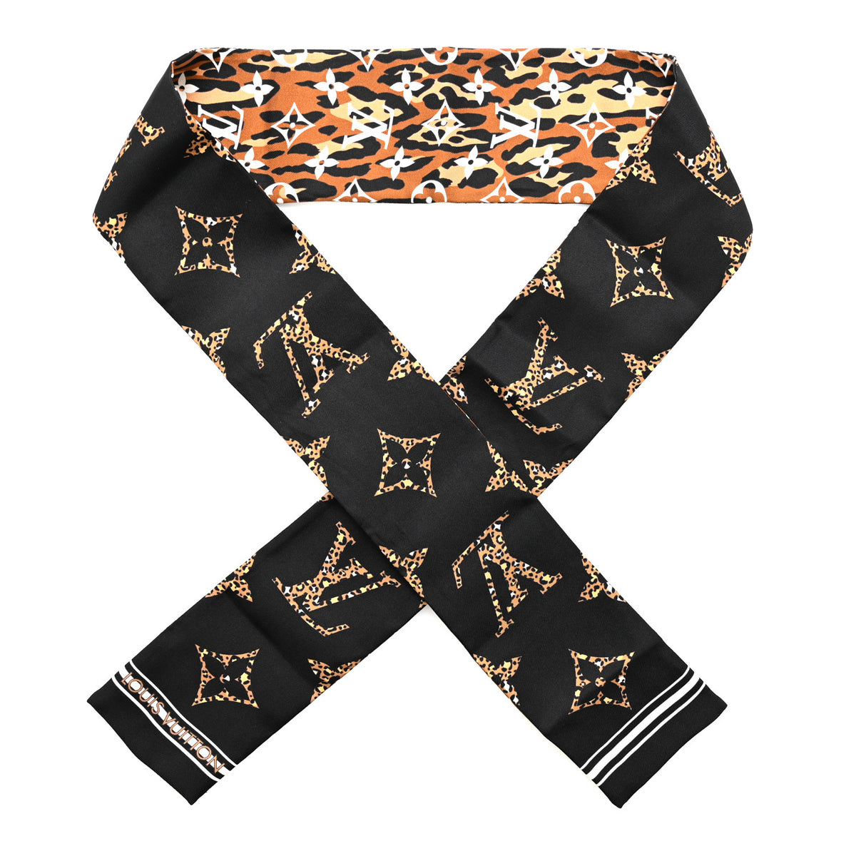 Louis Vuitton Silk Monogram Giant Jungle Bandeau Black 1 of 3