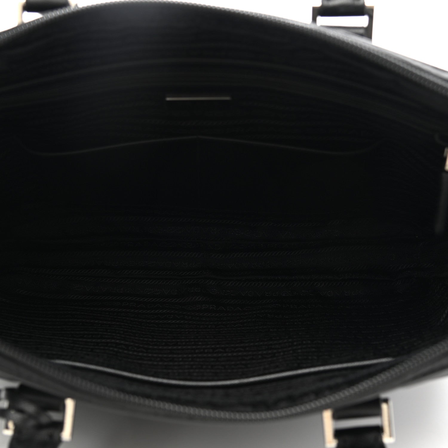 Prada Tessuto Nylon Saffiano Metal Triangle Logo Work Bag Black 5 of 11