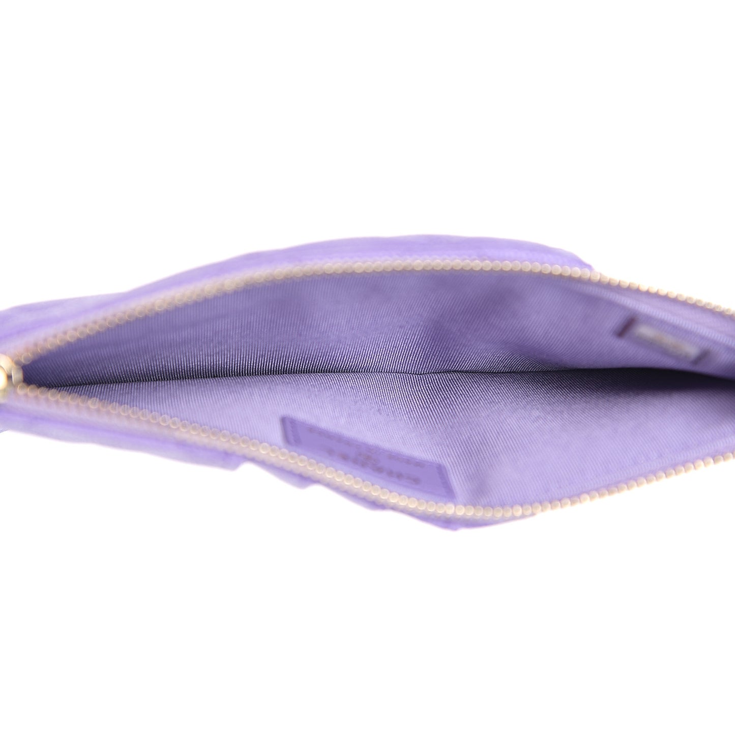 Caviar Quilted Classic Flat Wallet Pouch Purple