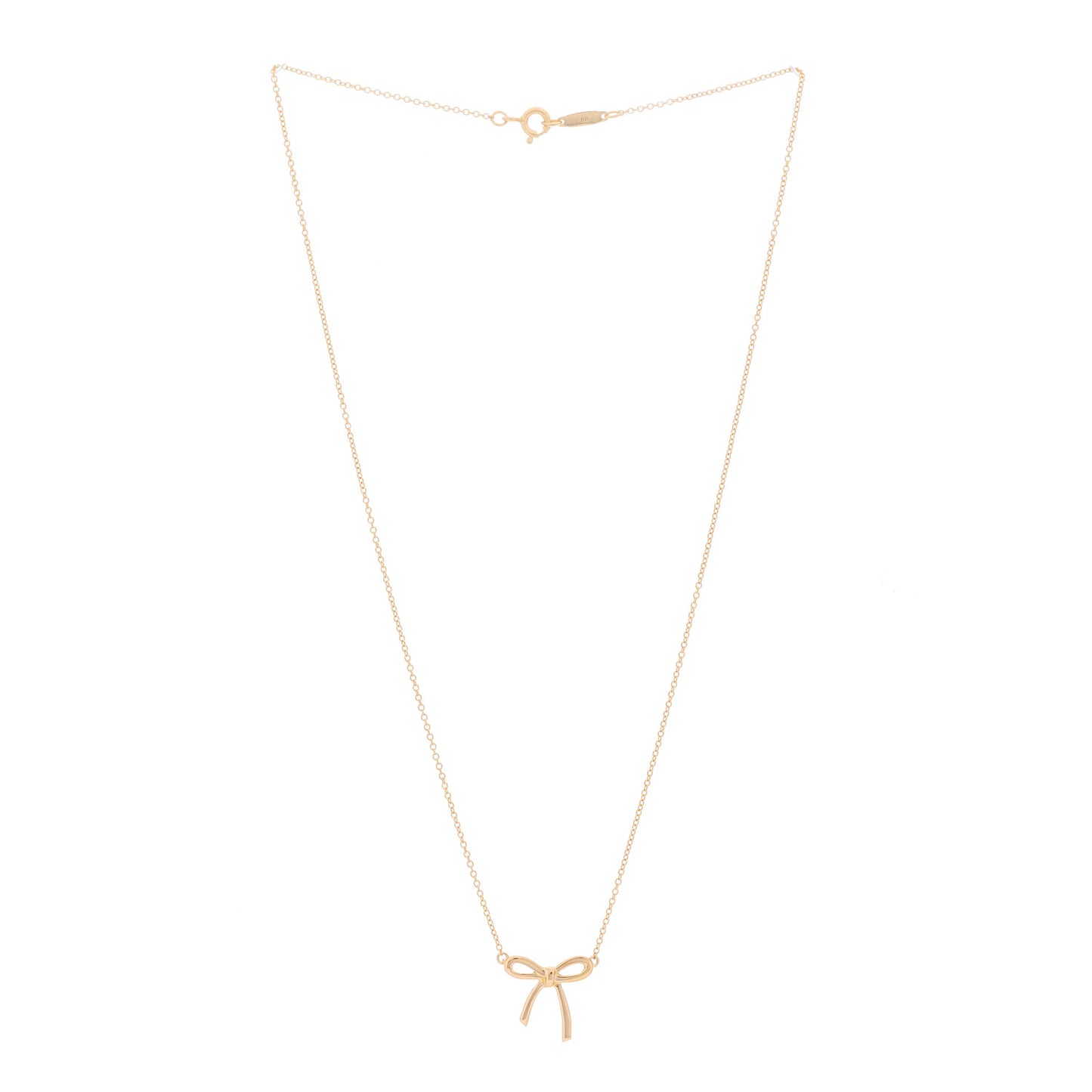 18K Rose Gold Mini Bow Pendant Necklace