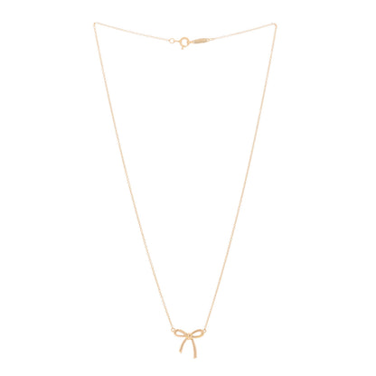 Tiffany 18K Rose Gold Mini Bow Pendant Necklace 3 of 5