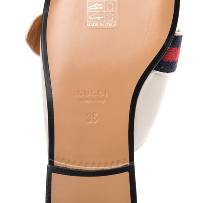 Gucci Calfskin Web Womens Peyton GG Slippers 35 Mystic White 7 of 9