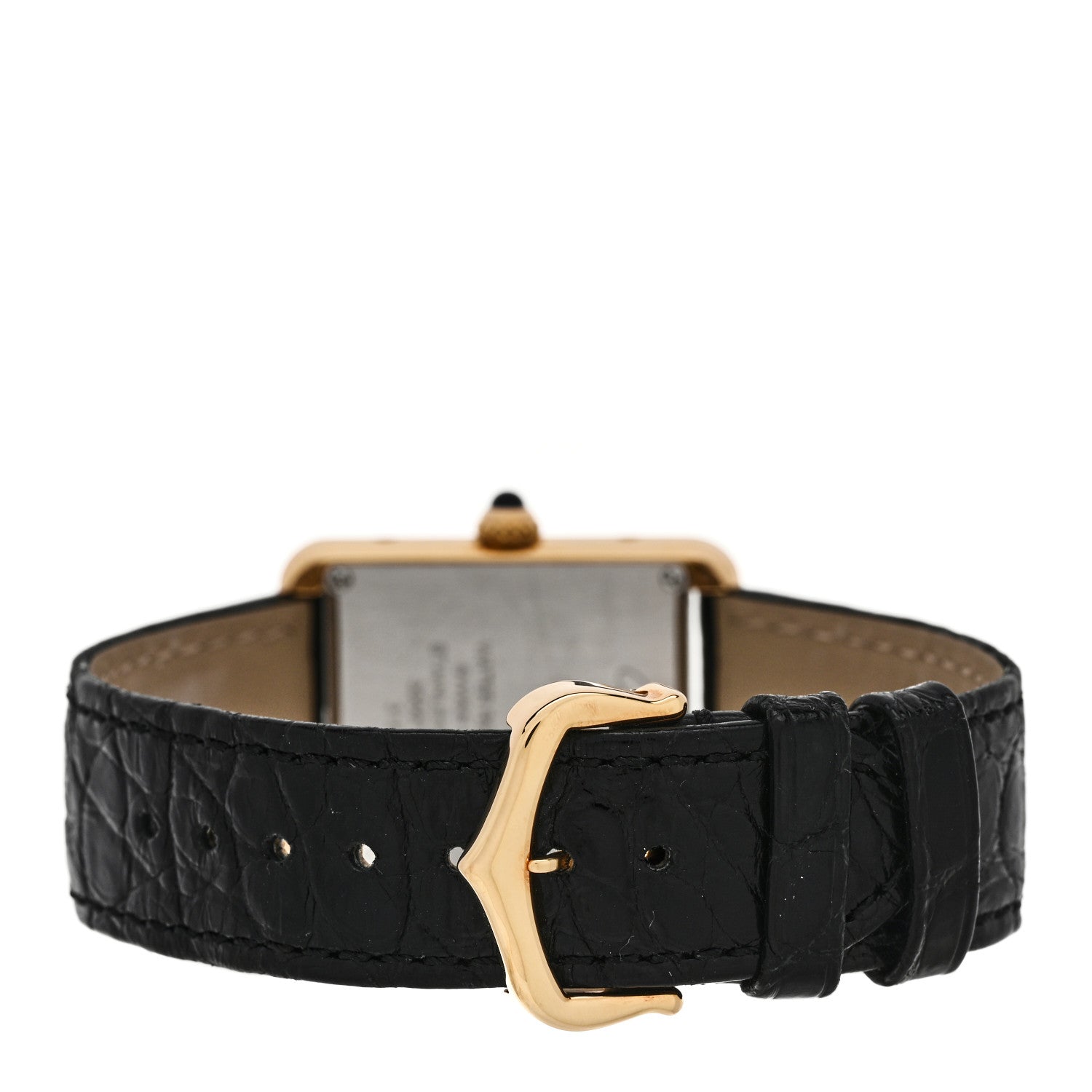 Cartier Stainless Steel 18K Yellow Gold Alligator 27mm Tank Solo Quartz Watch 3 of 5