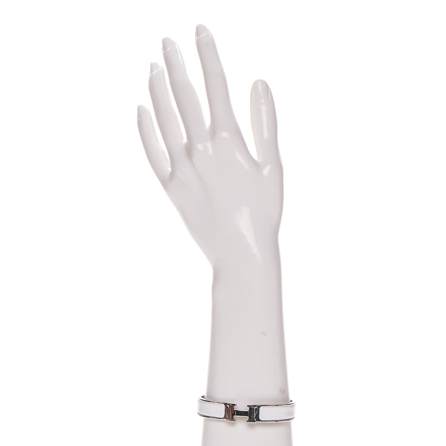 Enamel Narrow Clic Clac H Bracelet PM White