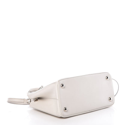 Prada Saffiano Lux Mini Double Zip Galleria Tote Talco 4 of 12