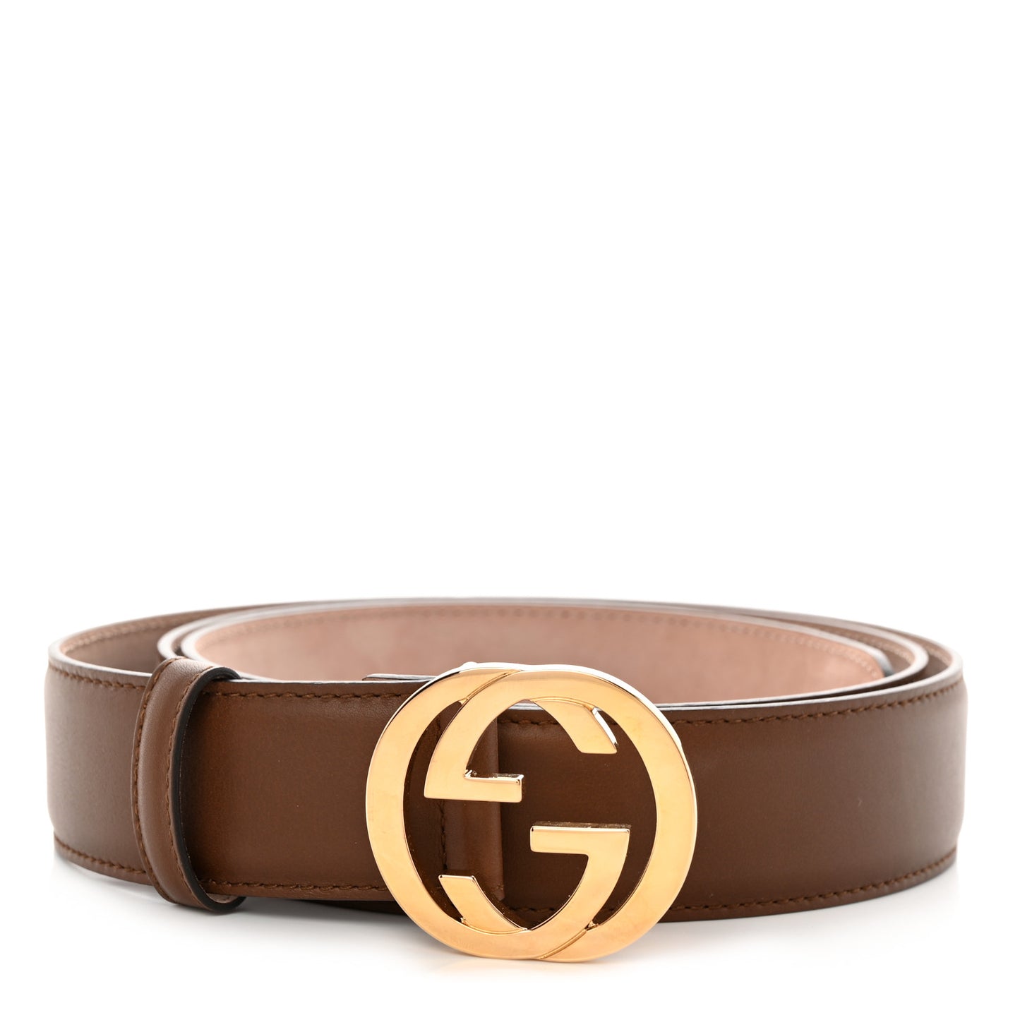 Calfskin Interlocking G 37mm Belt 115 46 Nut Brown