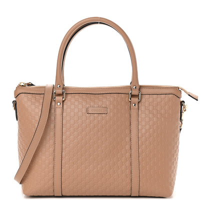 Gucci Soft Microguccissima Small Zippered Satchel Camelia 1 of 9