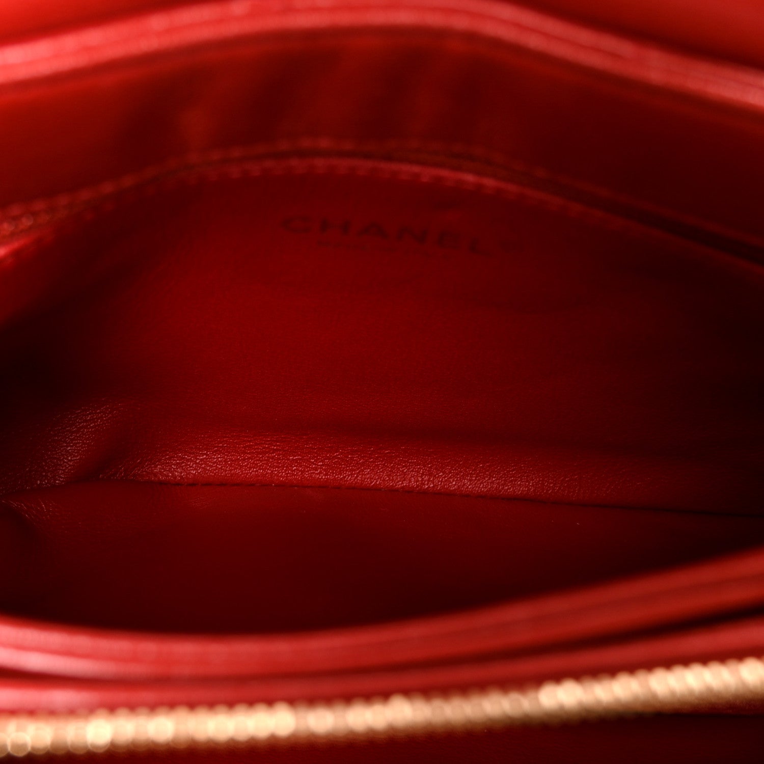 Chanel Lambskin Chevron Stitched Envelope Flap Bag Red 6 of 13