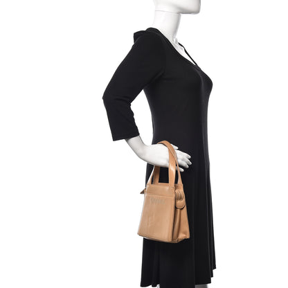 Chanel Lambskin Stitched Logo Tote Beige 2 of 16