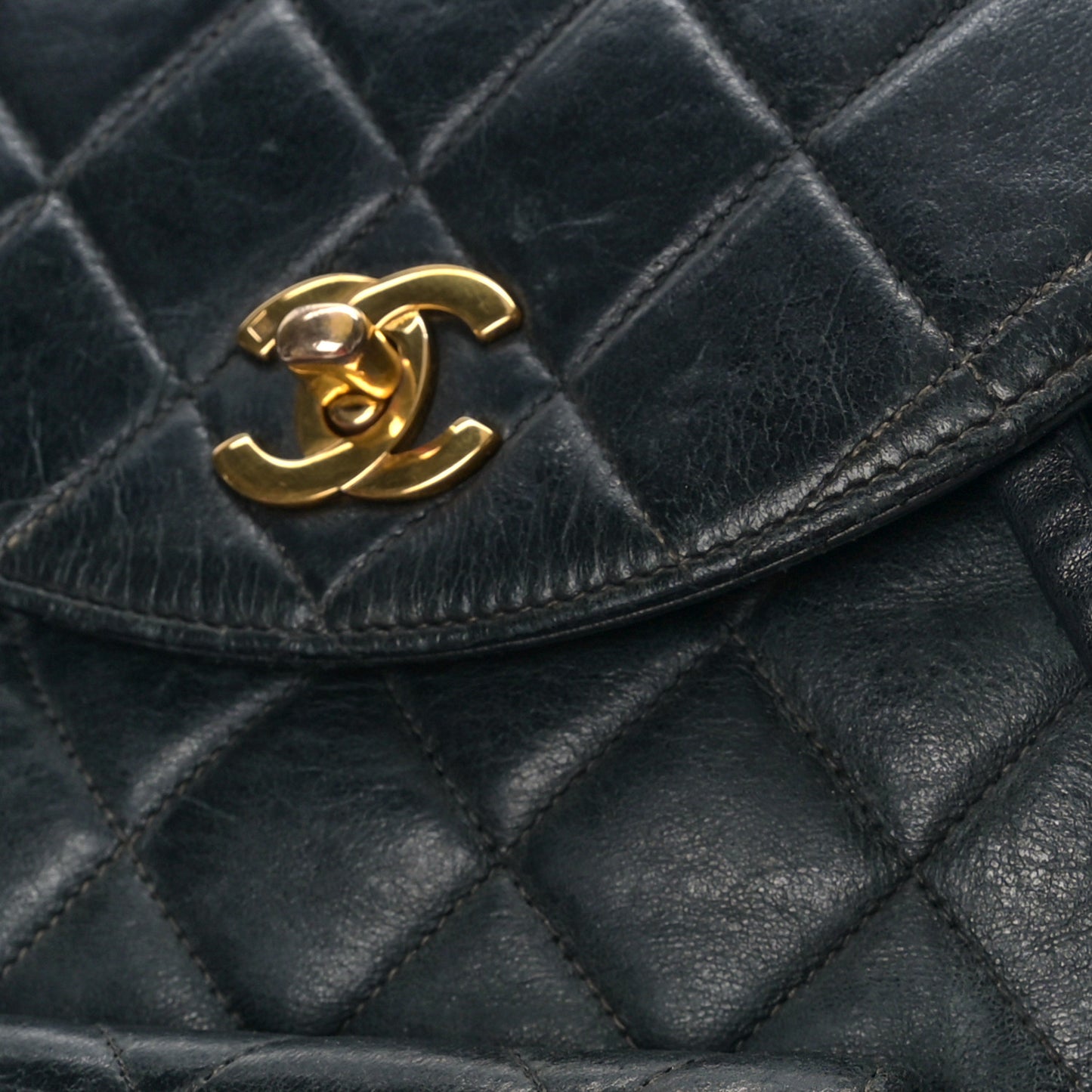 Lambskin Quilted Backpack Black