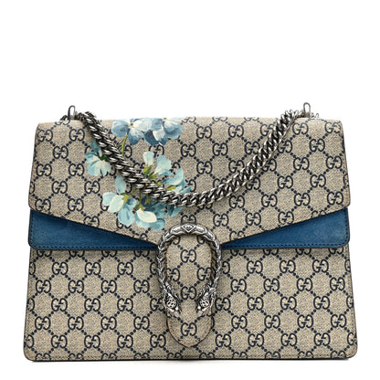 Gucci GG Supreme Monogram Blooms Medium Dionysus Shoulder Bag Beige Navy Vintage Blue 1 of 18