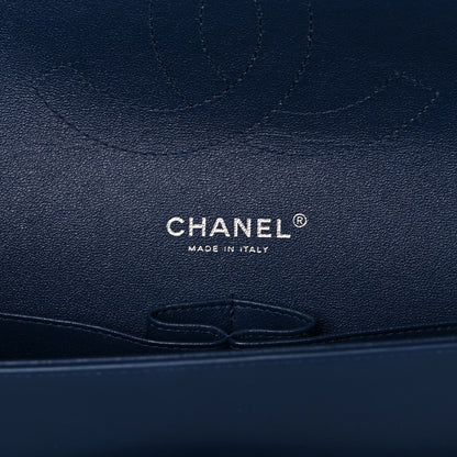 Chanel Patent Chevron Quilted Jumbo Double Flap Blue 6 of 11