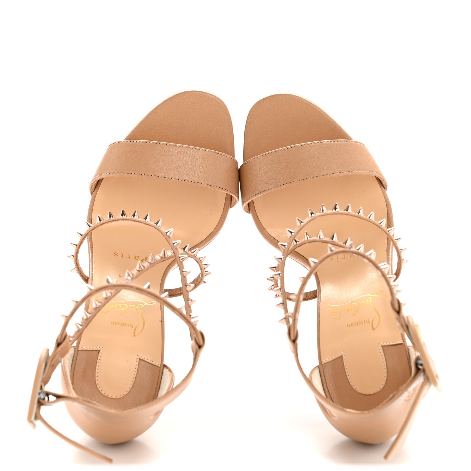 Christian Louboutin Kid Choca Lux 120 Sandals 35 Nude Pink Bronze 2 of 10