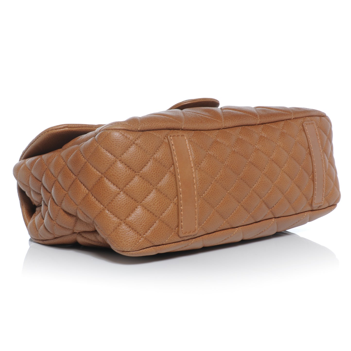 Caviar Quilted Coco Casual Flap Light Brown