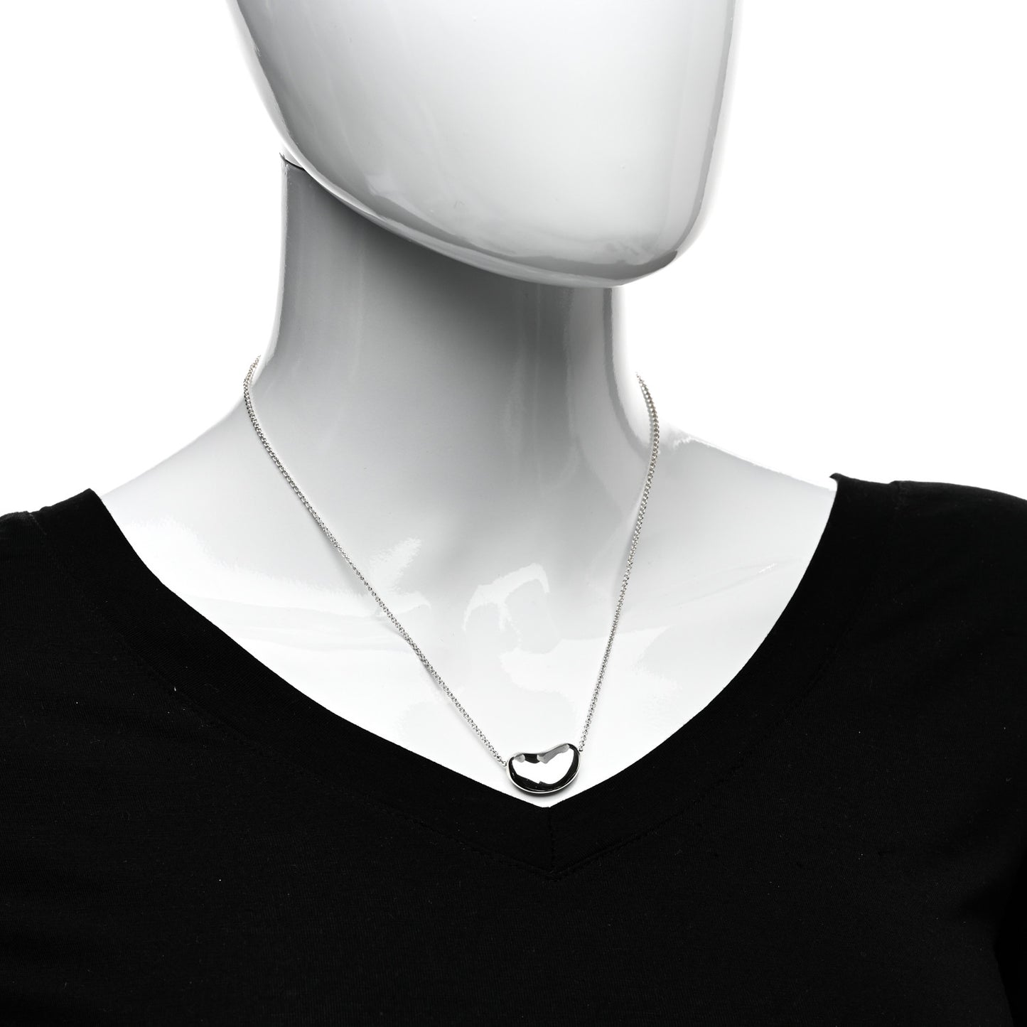 Sterling Silver 20mm Elsa Peretti Bean Pendant Necklace