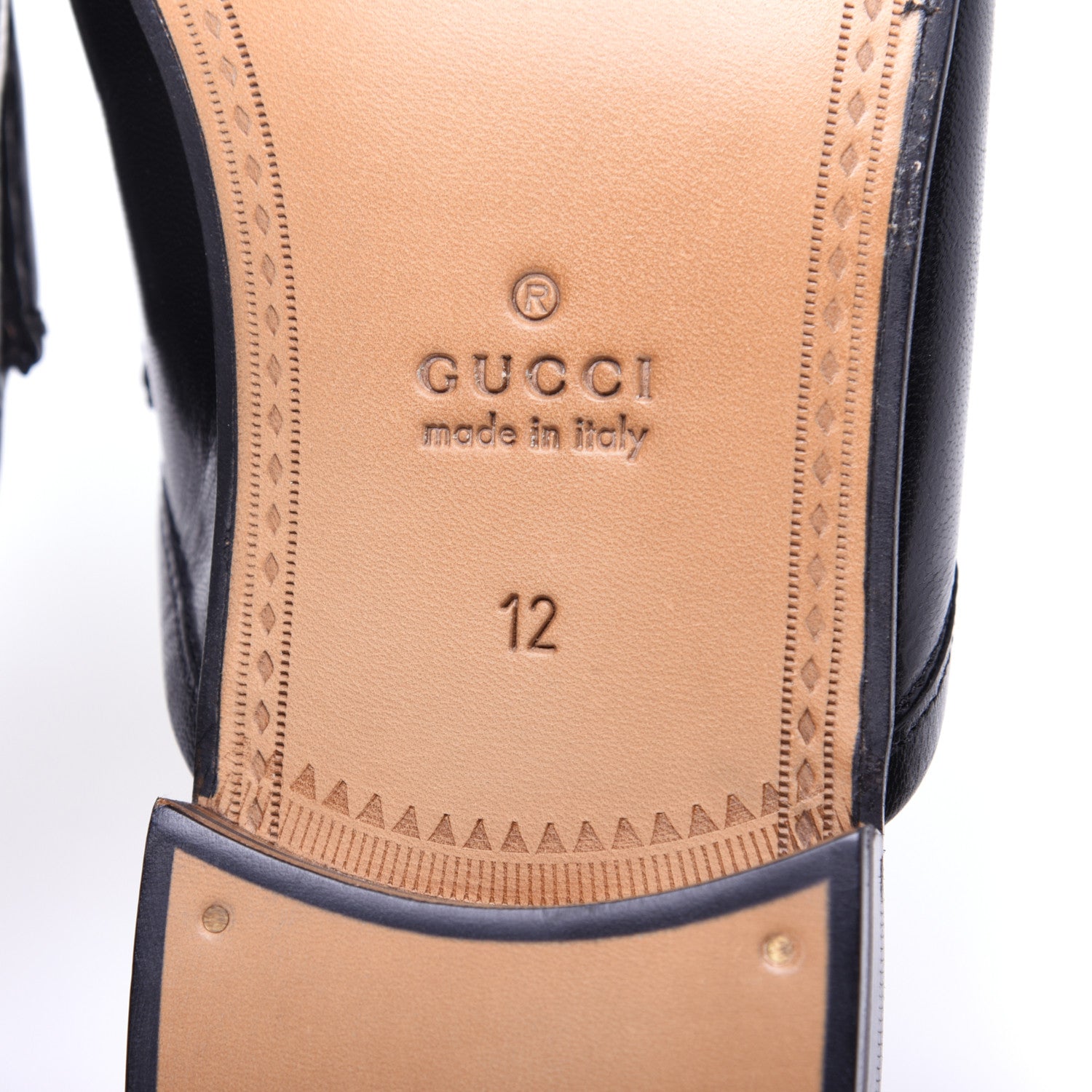 Gucci Goatskin Mens Horsebit Slippers 12 Black 11 of 12