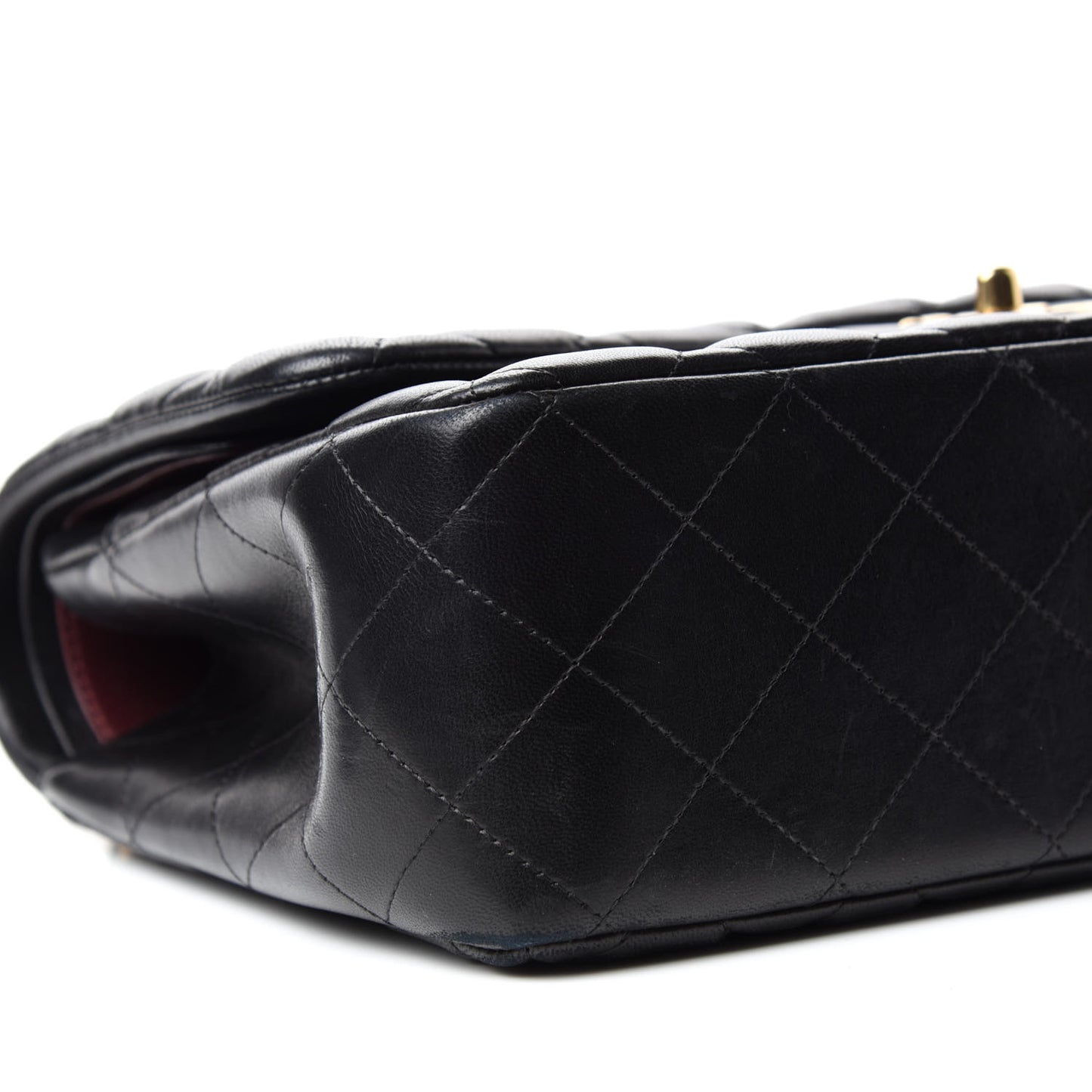 Lambskin Quilted Jumbo Double Flap Black