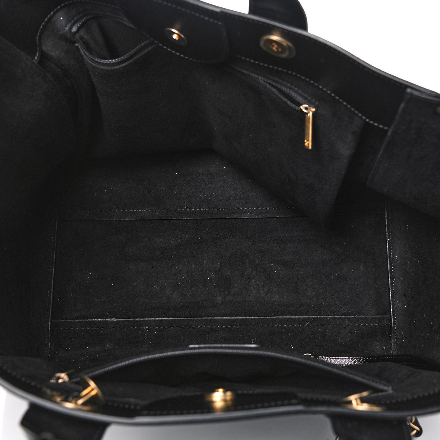Caviar Medium Studded Deauville Tote Black