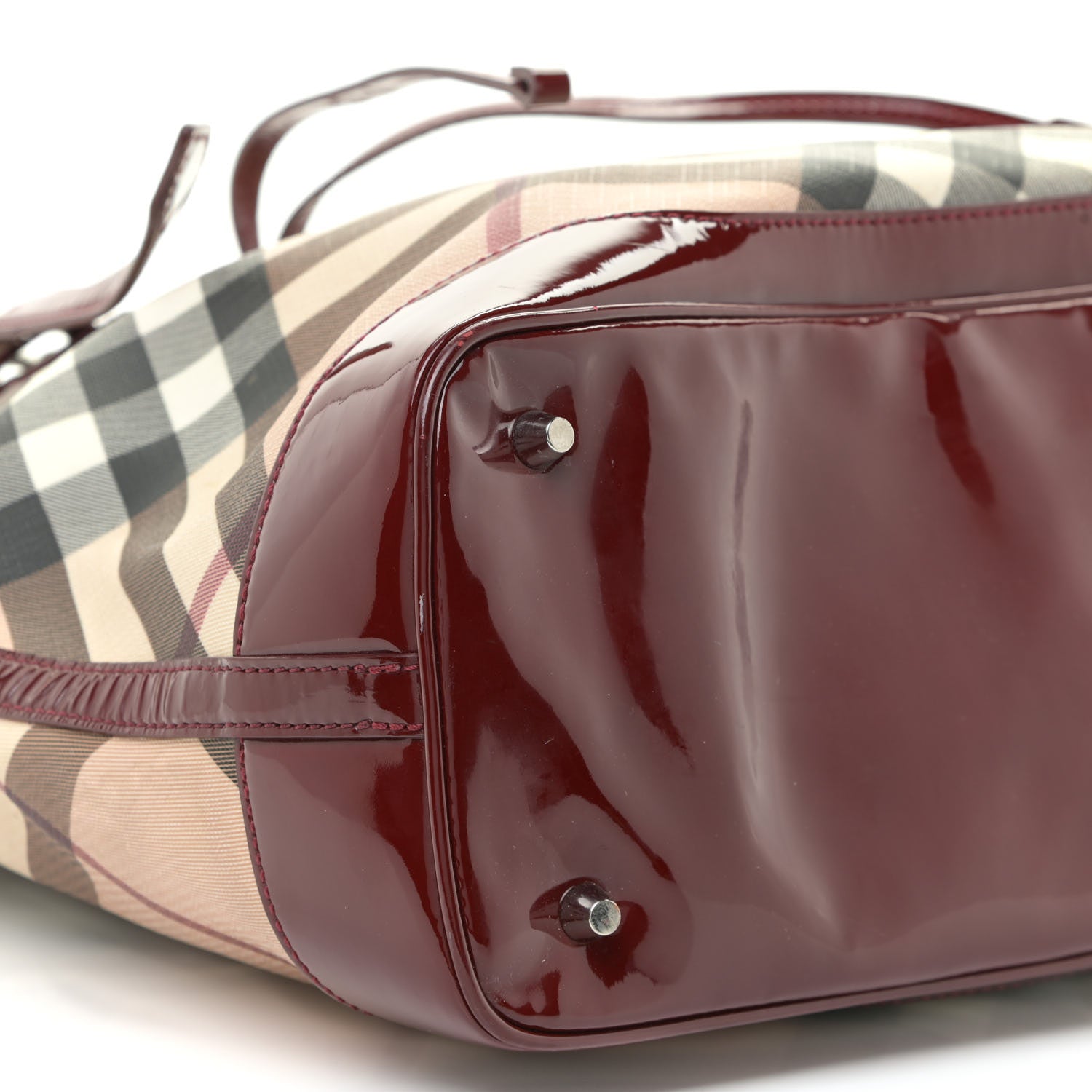 Burberry Supernova Check Drawstring Tote Berry Red 8 of 27