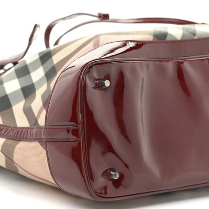Burberry Supernova Check Drawstring Tote Berry Red 8 of 27
